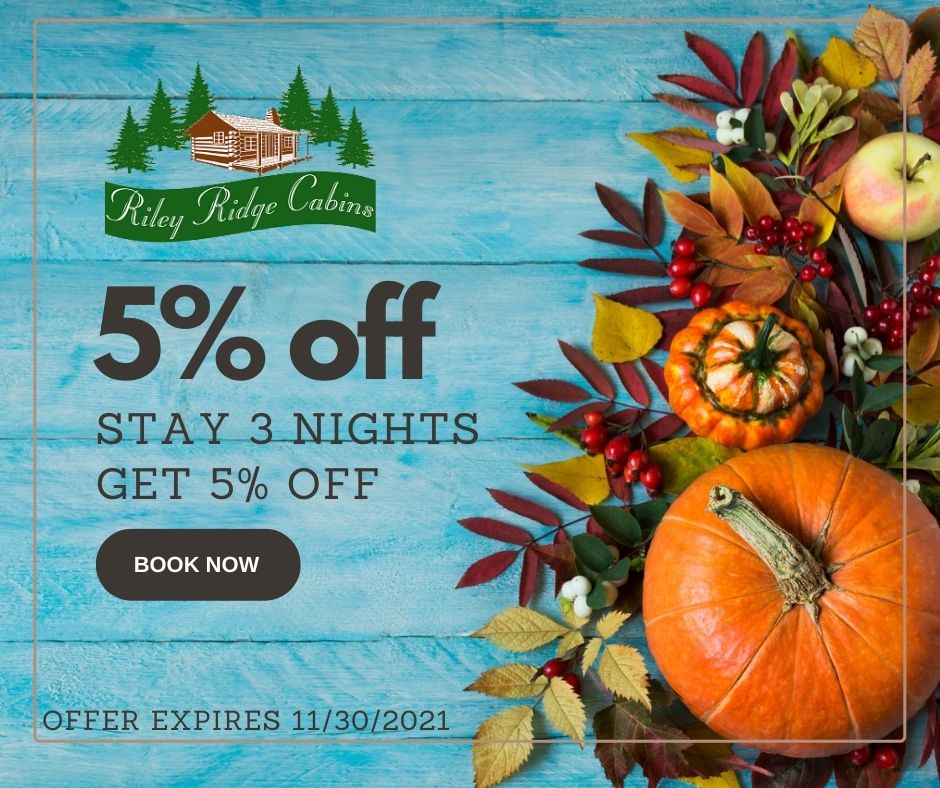 Stay 3 or more nights get 5% off fall Ad